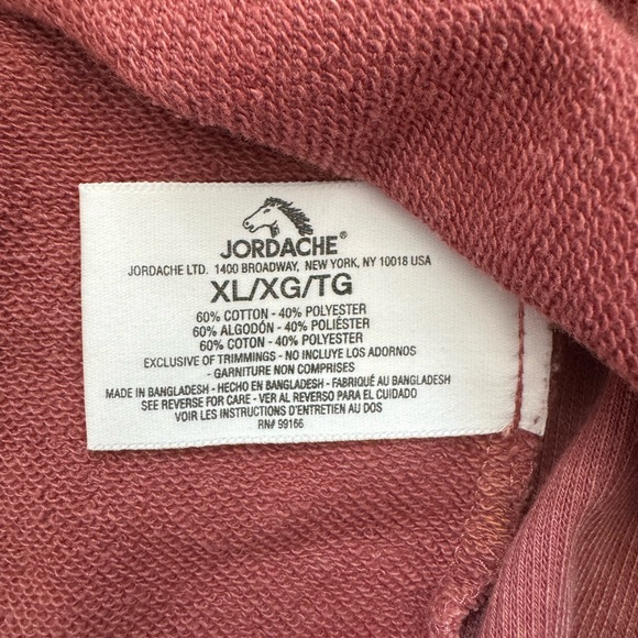 JORDACHE Pink Tie Dye Logo Sweater Sweatshirt in XL - Picture 3 of 9